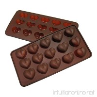 Silicone Heart Mold Shaped BY Craviy  -Set of 2- Silicone Chocolate Molds  Candy  Jelly  Heart Shaped Ice Cube  Soap  - B0157Q5D2G